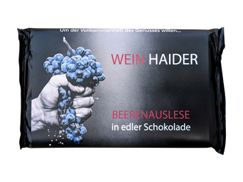 Wein Haider Produkt-Beispiele BEERENAUSLESE in edler SCHOKOLADE
