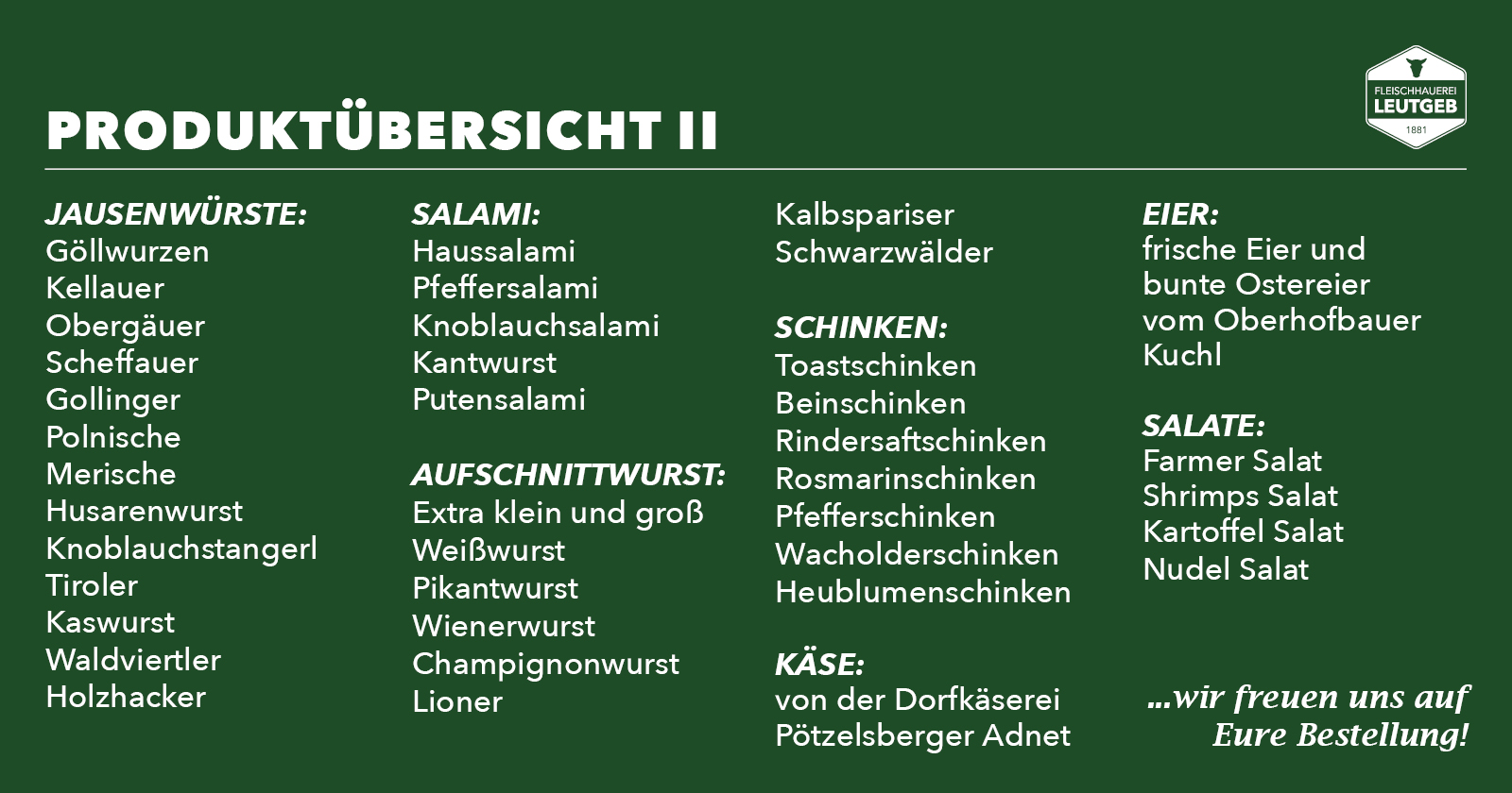 Händler - Tennengau - Fleischhauerei Leutgeb