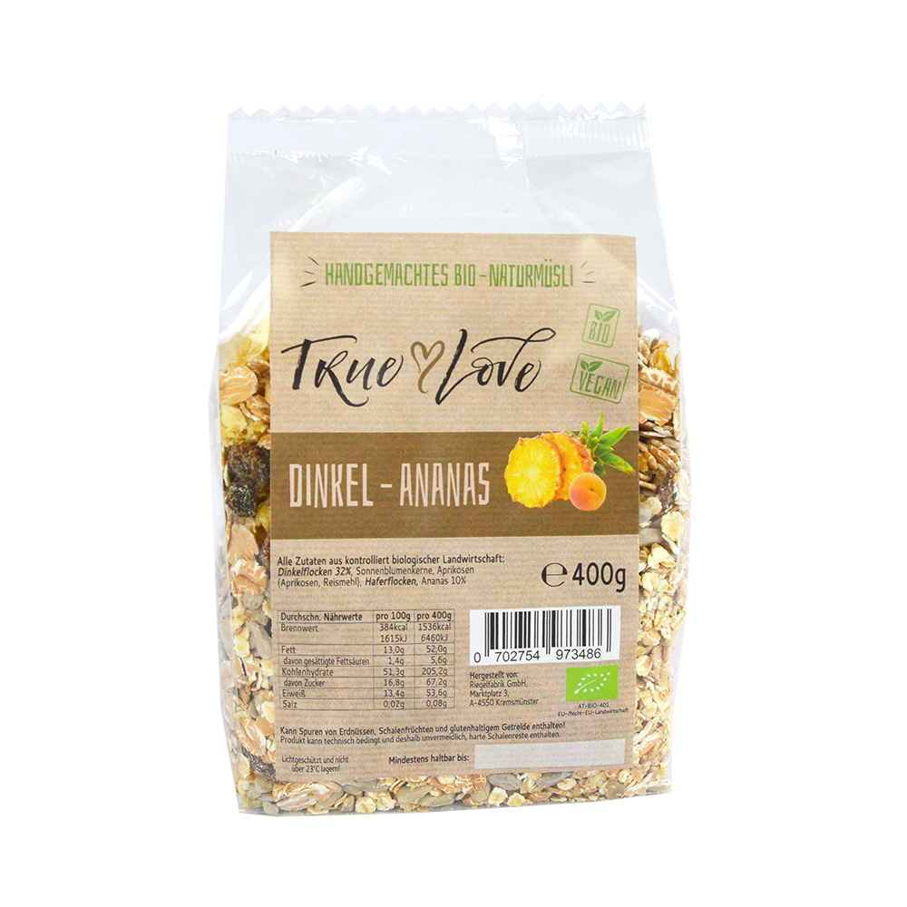 Händler - Traunviertel - Bio-Dinkel-Ananas-Müsli - Riegelfabrik GmbH