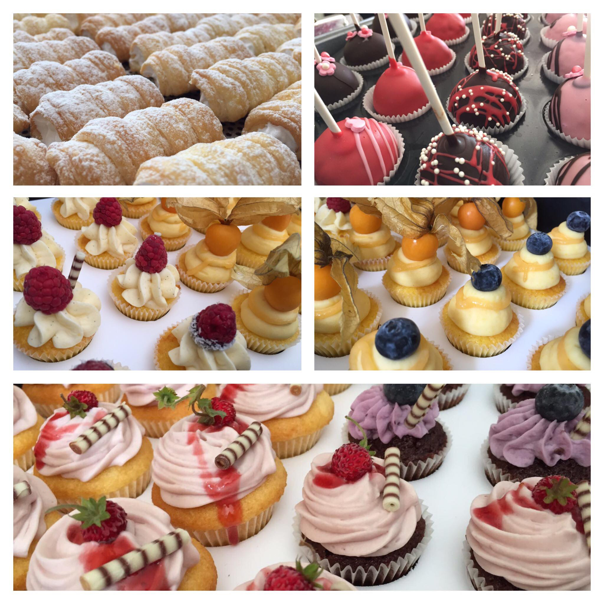 Direktvermarkter: Mini-Cupcakes, je Stk. EUR 1,30
Mini-Schaumrollen, je Stk. EUR 0,40
Cakepops, je Stk. EUR 2,30 - Zuckerpuppe - Süsses von Nela 