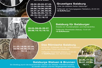 Betrieb: Spezialführungen 2020

Gutscheine erhätlich unter info@tourguide-salzburg.com - Salzburg Stadtführungen