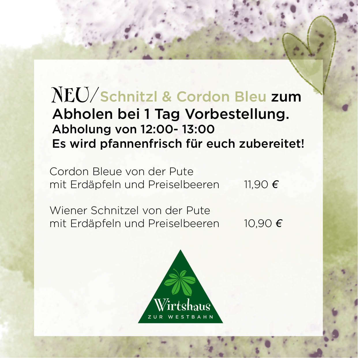 Wirtshaus: Aktuelle Speisekarte auf www.hitzl.at - Wirtshaus zur Westbahn