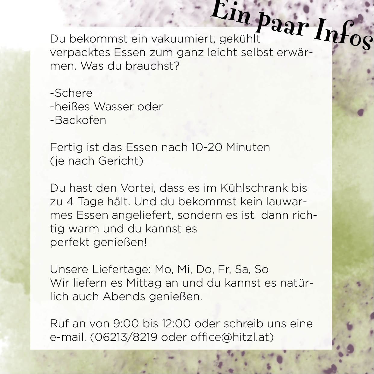 Wirtshaus: Aktuelle Speisekarte auf www.hitzl.at - Wirtshaus zur Westbahn