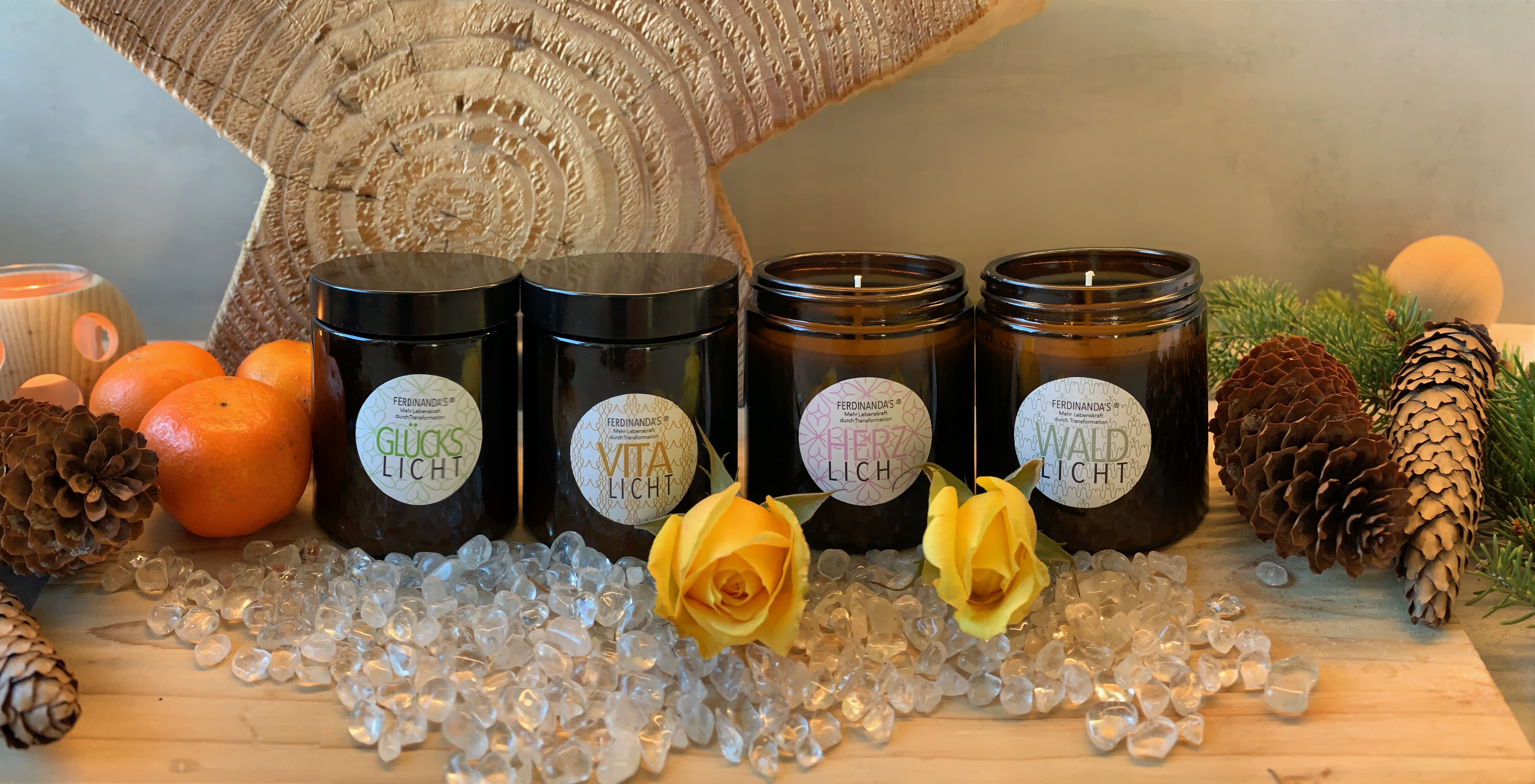 Ferdinanda’s  Produkt-Beispiele Energetisierte Kerzen