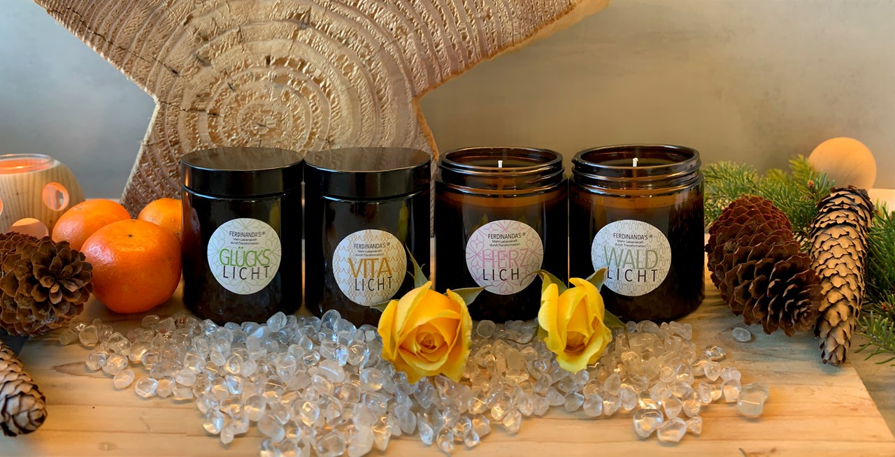 Ferdinanda’s  Produkt-Beispiele Energetisierte Kerzen
