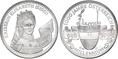 Händler - PLZ 5161 (Österreich) - Ag Medaille Kaiserin Sissi - Halbedel Münzen & Medaillen GmbH.