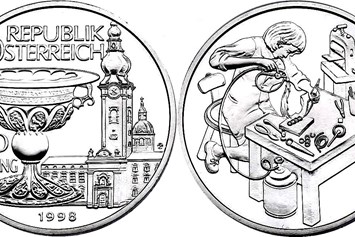 Unternehmen: 500 Schilling 1998, Silbermünze aus Österreich - Halbedel Münzen & Medaillen GmbH.