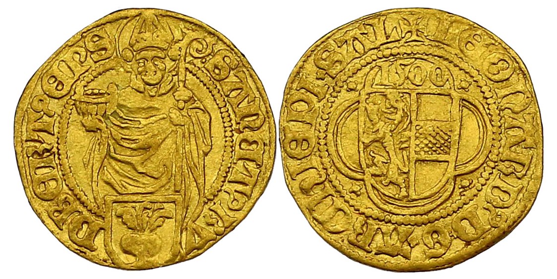 Unternehmen: Goldgulden aus dem Jahr 1500 von Leonhard von Keutschach, Salzburg - Halbedel Münzen & Medaillen GmbH.