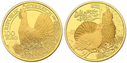 Händler - PLZ 5161 (Österreich) - Österreich 100 Euro 2015 Auerhahn Goldmünze - Halbedel Münzen & Medaillen GmbH.
