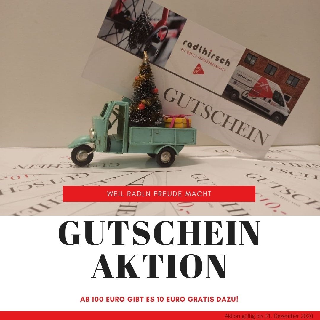 radlhirsch - die mobile Fahrradwerkstatt Leistungsübersicht Gutschein - Aktion
