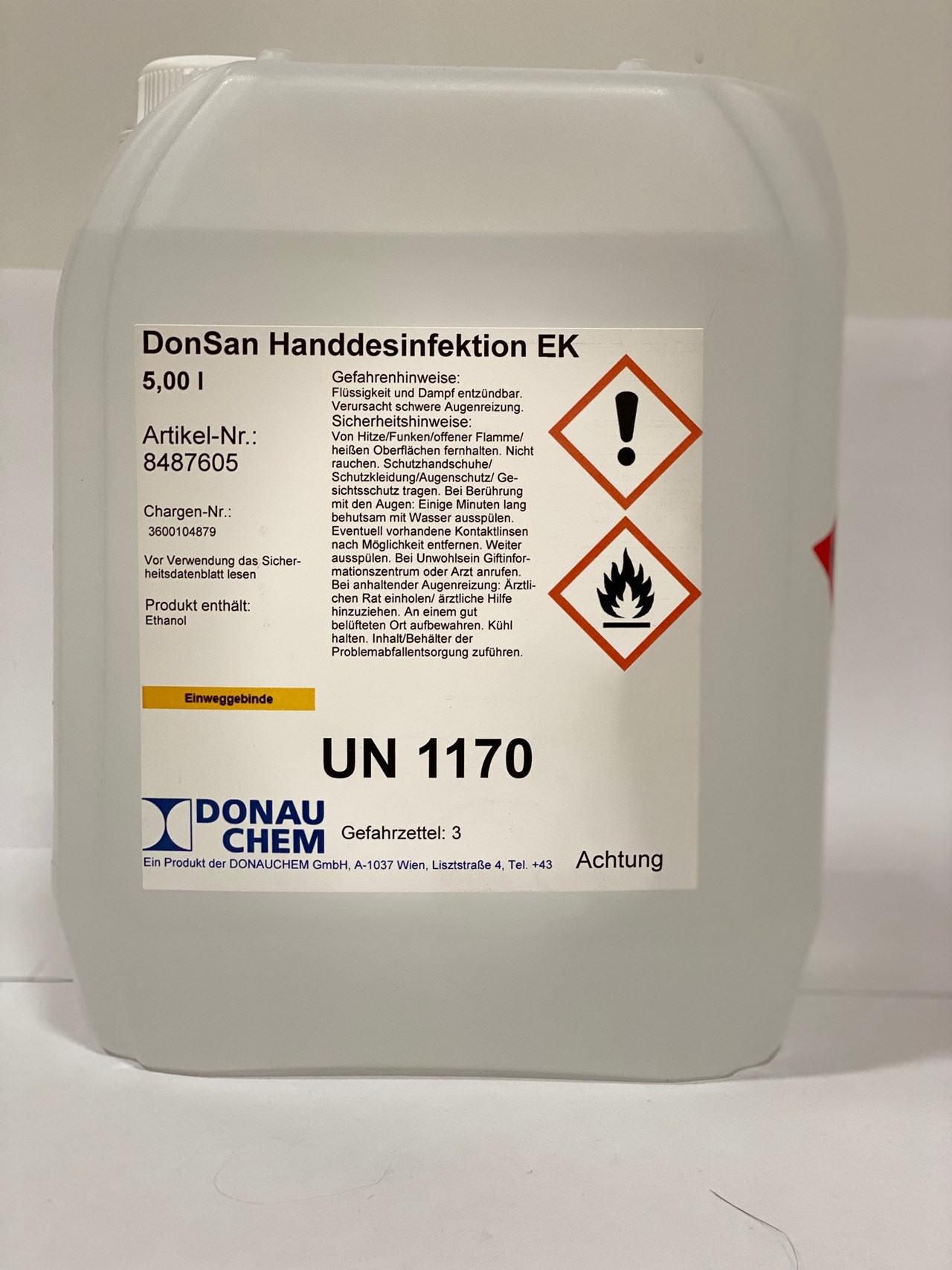 MediSen e.U. Produkt-Beispiele Donauchem DonSan Händedesinfektion 5l