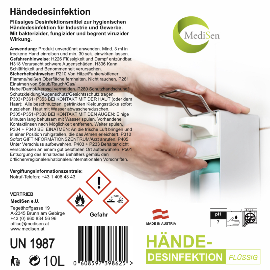 Händler - PLZ 2483 (Österreich) - Händedesinfektion flüssig - MediSen e.U.