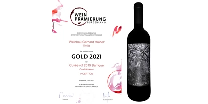 Händler - Burgenland - Goldmedaille für unseren Top-Rotwein - Wein Haider