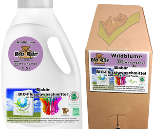 Biobär Produkt-Beispiele Bio-Waschmittel Wildblume