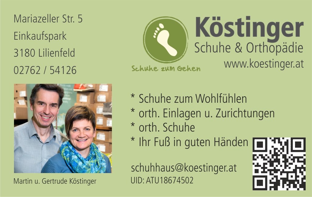 Unternehmen: Martin und Gertrude Köstinger - Köstinger Schuhwerkstatt und Orthopädie