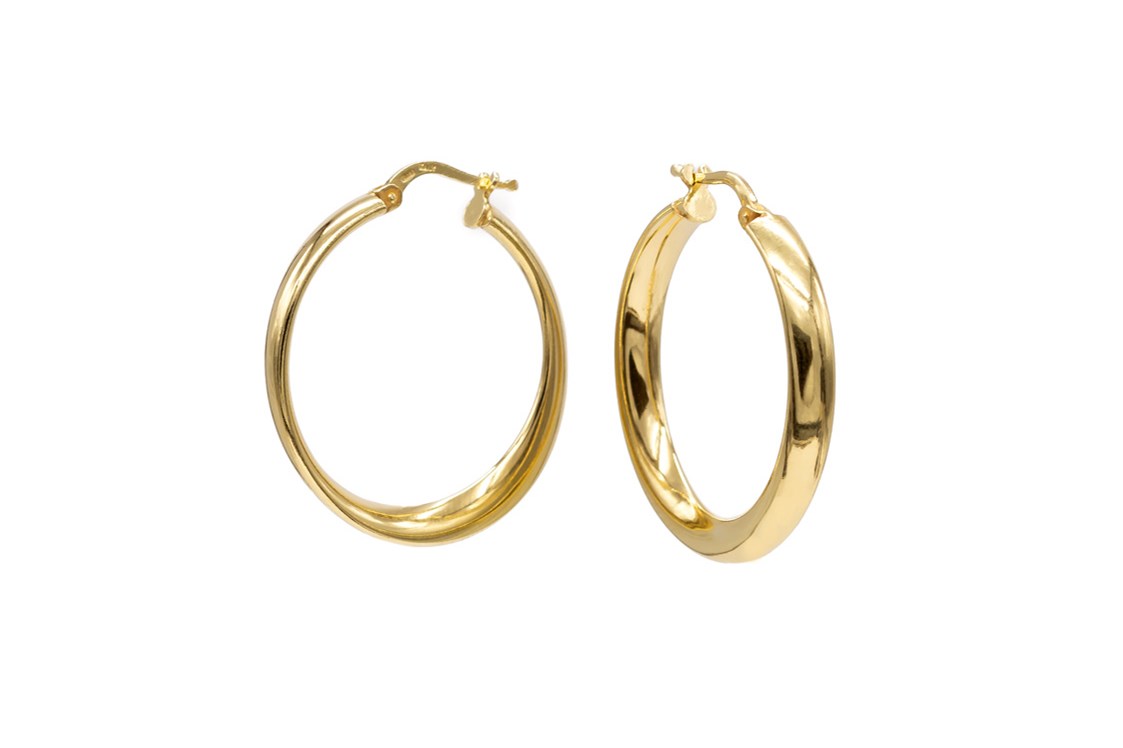 Unternehmen: Luxus Gold-Creolen, gedreht & poliert - TomCrow Jewellery