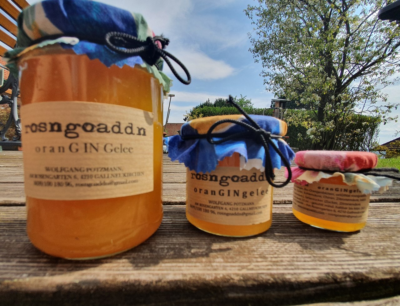 Potzmann Wolfgang Produkt-Beispiele oranGINgelee