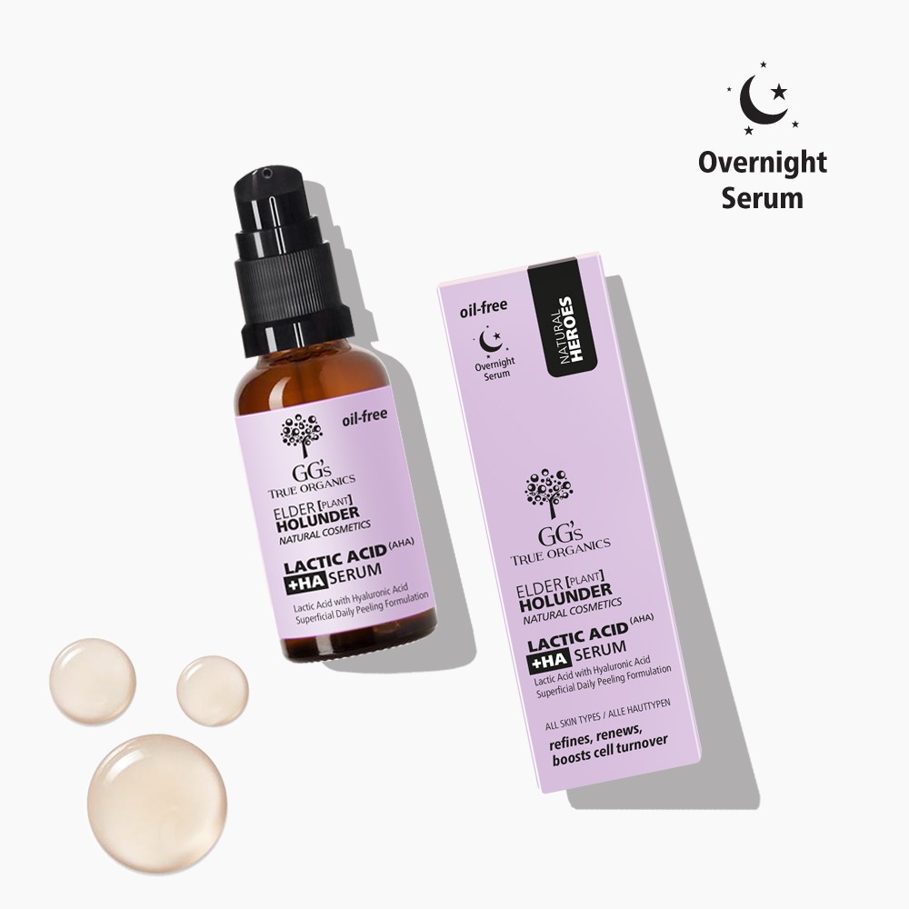 GGs Natureceuticals Produkt-Beispiele Lactic Acid +HA Serum - Overnight Serum mit Milchsäure