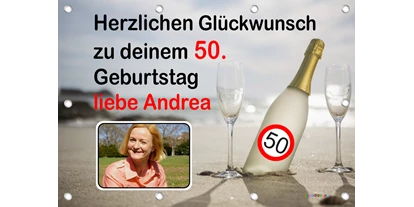 Händler - Gleisdorf - Banner zum Geburtstag, Geburtstagsbanner, Banner zum 50. Geburtstag, Fotobanner, Transparent zum runden Geburtstag. Auf unserer Homepage finden Sie eine große Auswahl an personalisierbaren Banner zum Geburtstag. - Sweet-Prints.at