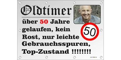 Händler - Gleisdorf - Banner zum Geburtstag, Geburtstagsbanner, Banner zum 50. Geburtstag, Fotobanner, Transparent zum runden Geburtstag. Auf unserer Homepage finden Sie eine große Auswahl an personalisierbaren Banner zum Geburtstag. - Sweet-Prints.at