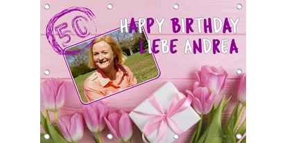 Händler - Gleisdorf - Banner zum Geburtstag, Geburtstagsbanner, Banner zum 50. Geburtstag, Fotobanner, Transparent zum runden Geburtstag. Auf unserer Homepage finden Sie eine große Auswahl an personalisierbaren Banner zum Geburtstag. - Sweet-Prints.at