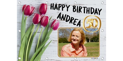 Händler - Gleisdorf - Banner zum Geburtstag, Geburtstagsbanner, Banner zum 50. Geburtstag, Fotobanner, Transparent zum runden Geburtstag. Auf unserer Homepage finden Sie eine große Auswahl an personalisierbaren Banner zum Geburtstag. - Sweet-Prints.at
