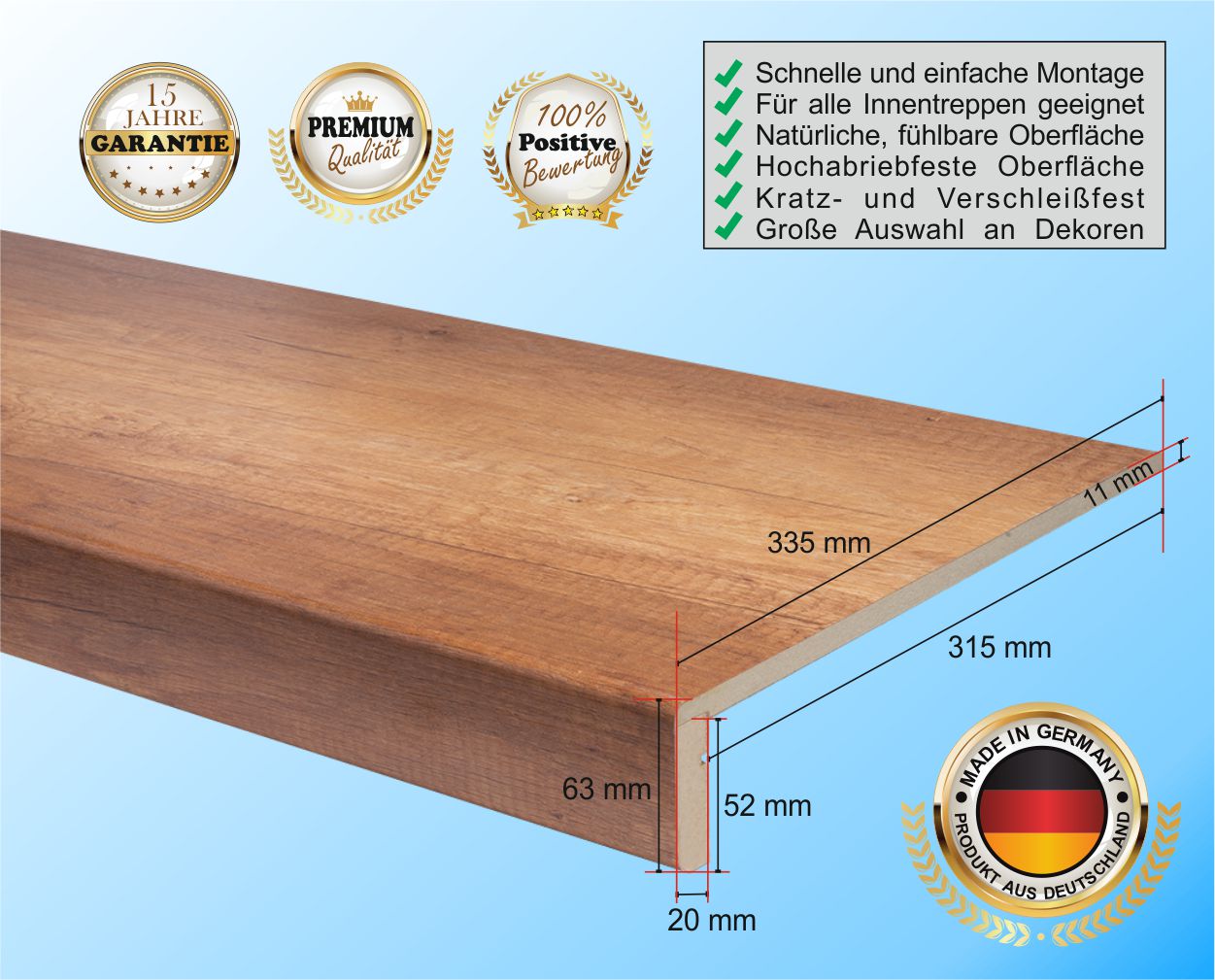 RenoShop Renovierungssysteme Produkt-Beispiele Laminatstufen