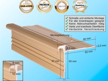 RenoShop Renovierungssysteme Produkt-Beispiele STANDARD Treppenkantenprofil 8,5 mm