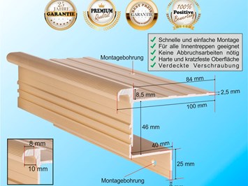 RenoShop Renovierungssysteme Produkt-Beispiele STABIL Treppenkantenprofil 8,5 mm