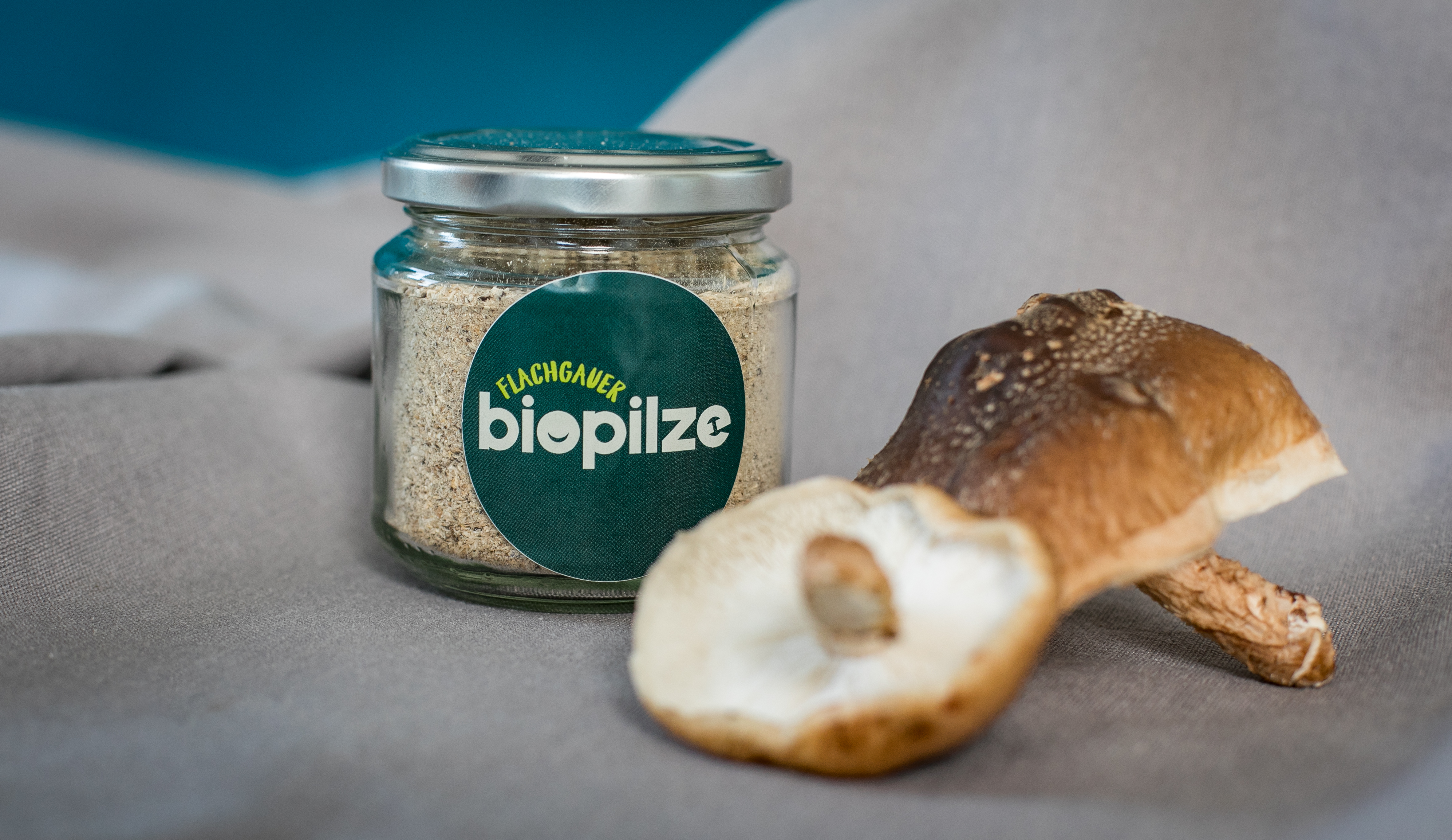 Flachgauer Biopilze Produkt-Beispiele Bio Pilzpulver Shiitake 30g