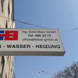 Betrieb: Ing. Gerd Blasl
Gas - Wasser - Heizung GmbH
Stillfriedplatz 11-12
1160 Wien - Ing. Gerd Blasl Gas - Wasser - Heizung GmbH