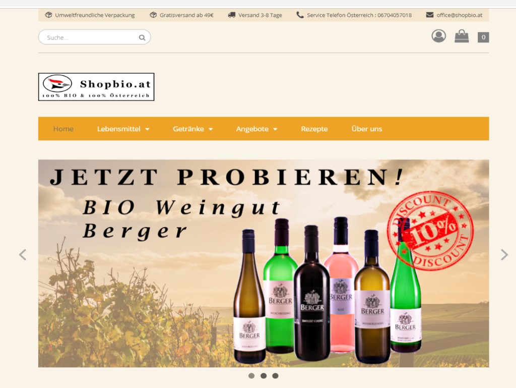 Händler - Zahlungsmöglichkeiten: Kreditkarte - Österreich - shopbio.at