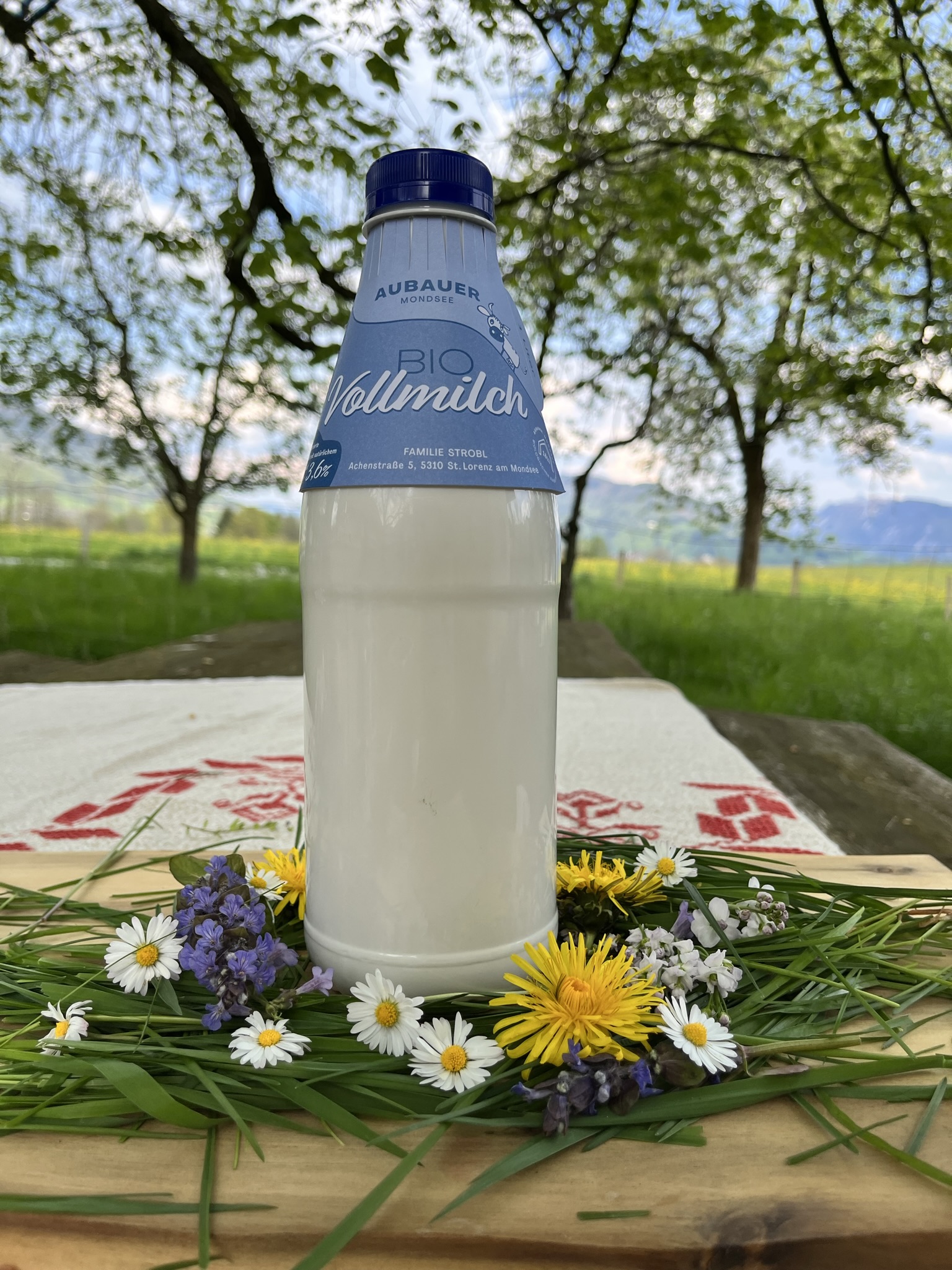 Aubauer Mondsee Produkt-Beispiele Bio Vollmilch 1L