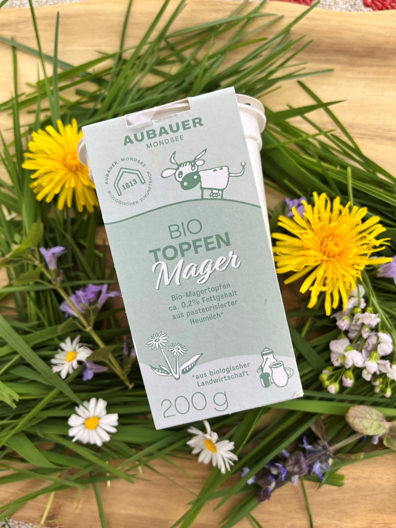 Aubauer Mondsee Produkt-Beispiele Bio Magertopfen