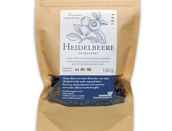 Heidelbeergarten Gosch Produkt-Beispiele Getrocknete Beeren