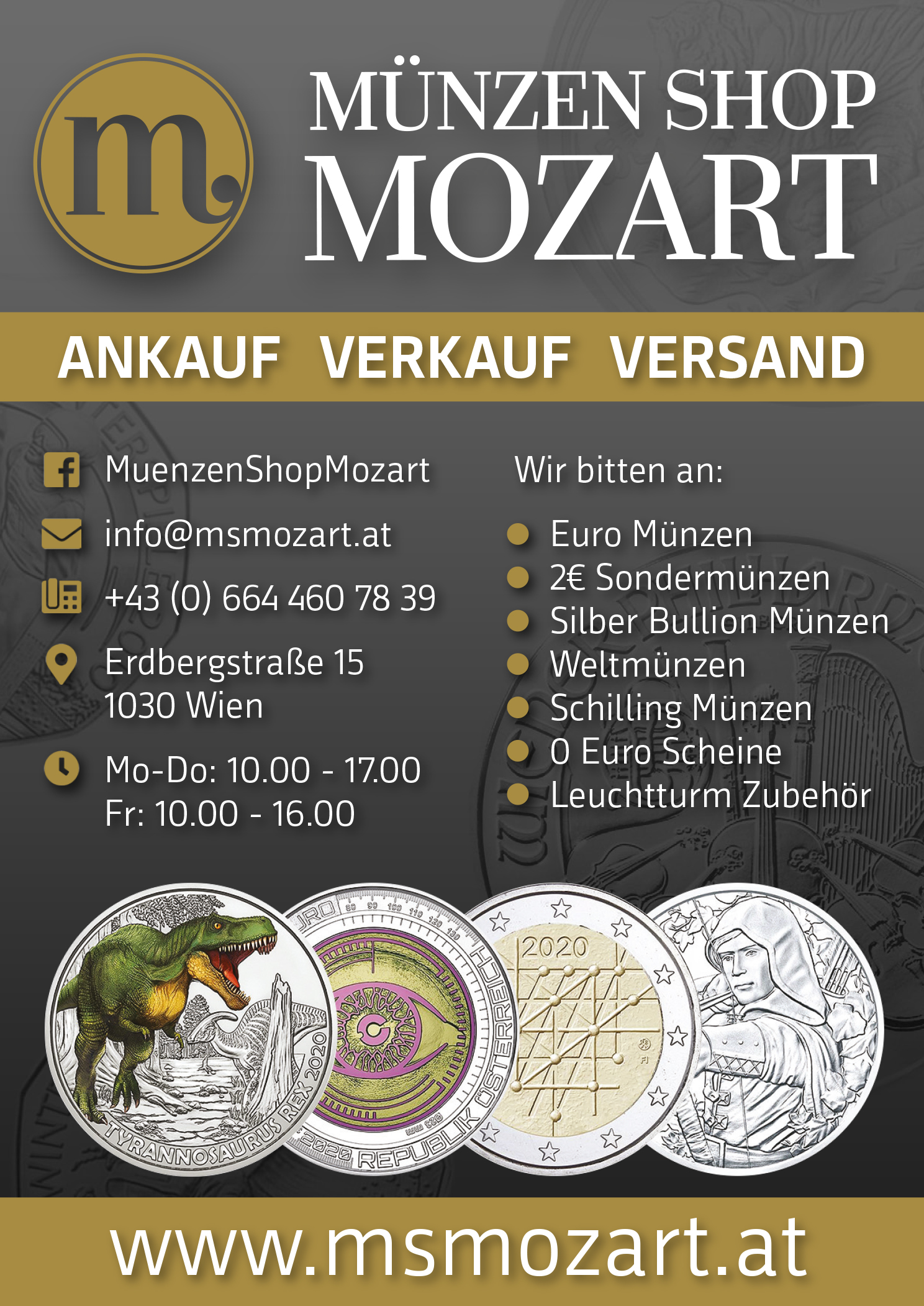 Händler - PLZ 1030 (Österreich) - Münzen Shop Mozart