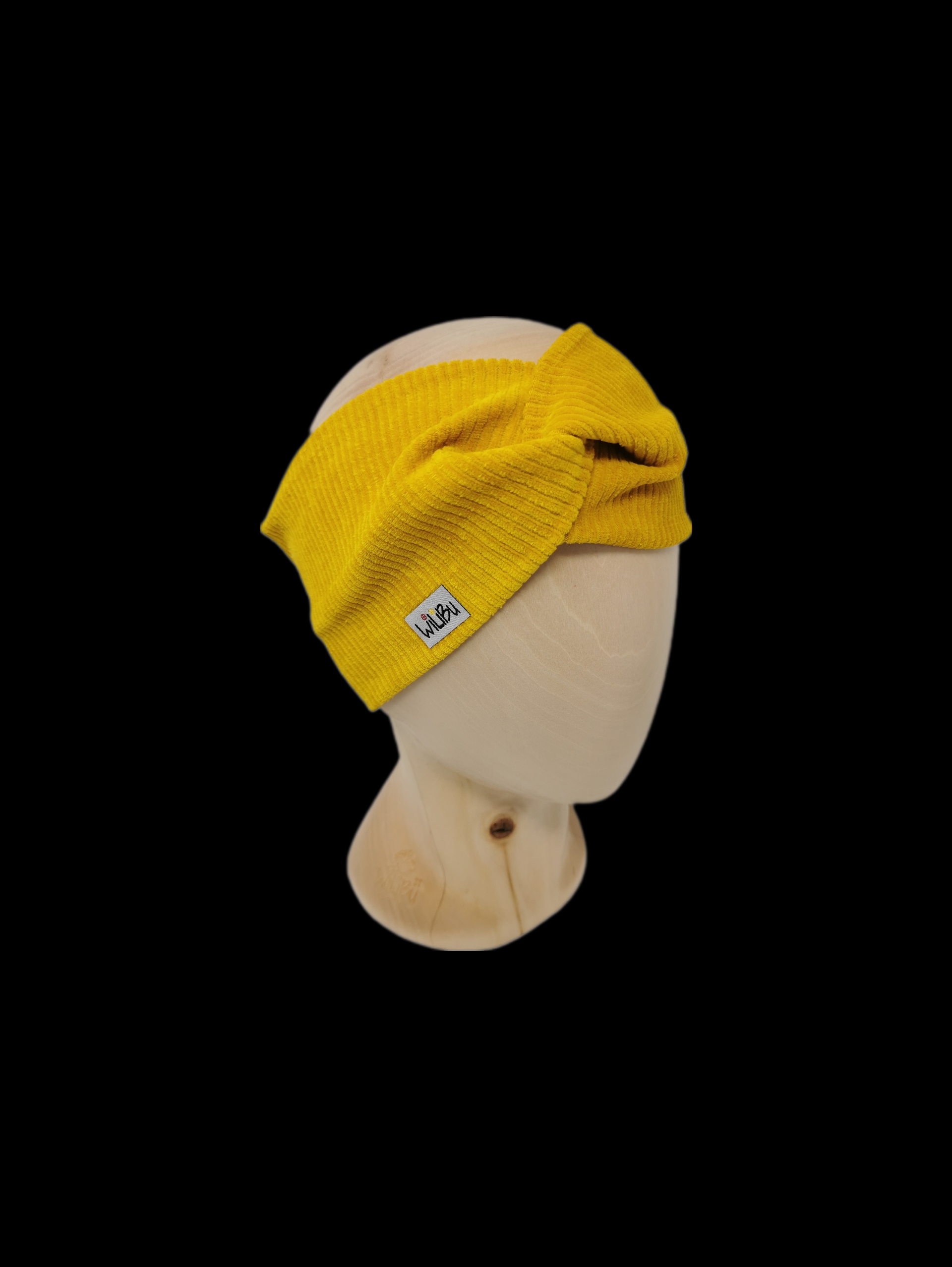 Unternehmen: Knotenstirnband Cord gelb - * WiLiBu *