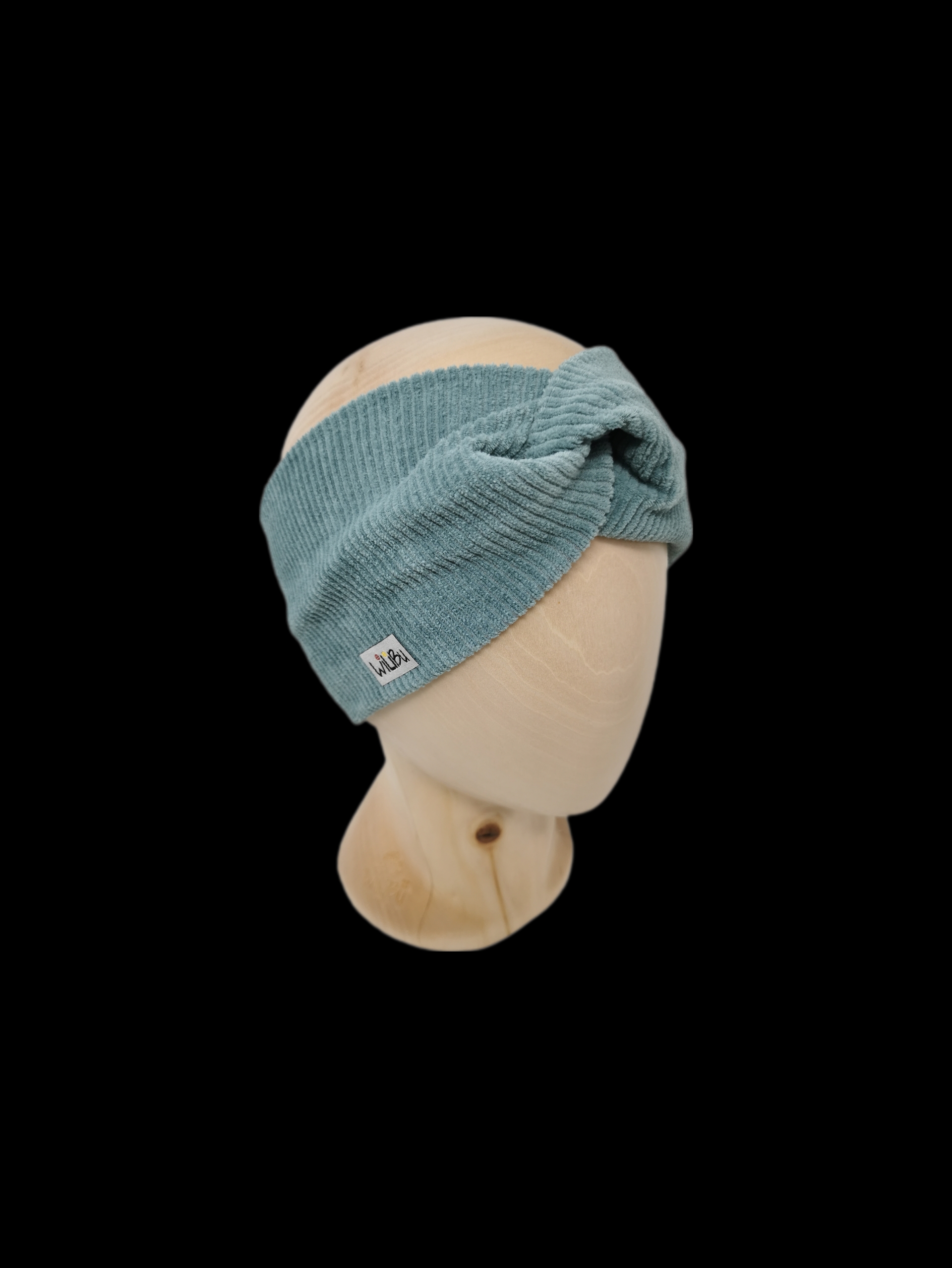 Unternehmen: Knotenstirnband Cord jadegrün - * WiLiBu *