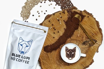 Unternehmen: Produktverpackung und Rohlupinen sowie gerösteter Lupinenkaffee - Bluelupi