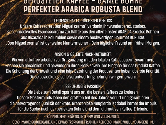 Unternehmen: KAFFEE DON MIGUEL, Direkt vom Bauern in die Tasse