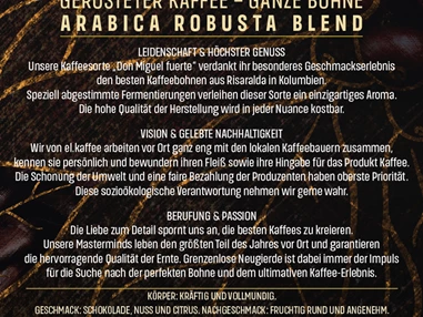 Unternehmen: KAFFEE DON MIGUEL, Direkt vom Bauern in die Tasse