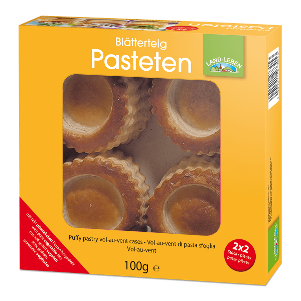 LAND-LEBEN Nahrungsmittel Produkt-Beispiele Blätterteig Pasteten
