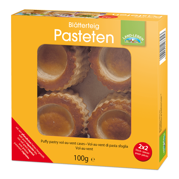 LAND-LEBEN Nahrungsmittel Produkt-Beispiele Blätterteig Pasteten