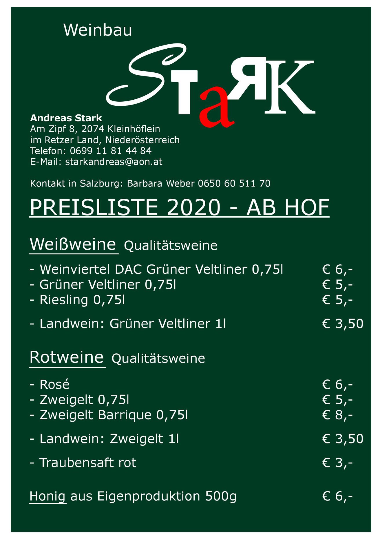 Händler - Hallwang Mayrwies - Weinbau Stark