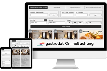 Betrieb: Online Buchung - Buchungssoftware für Hotels und andere Beherbergungsbetriebe von gastrodat. - gastrodat Hotelsoftware