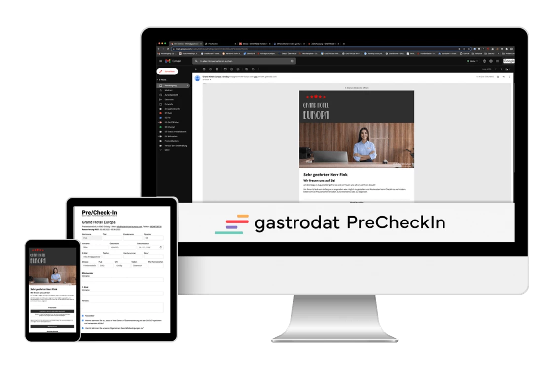 Betrieb: gastrodat PreCheckIn - Das Check In Tool für Hotels und andere Beherbergungsbetriebe. - gastrodat Hotelsoftware