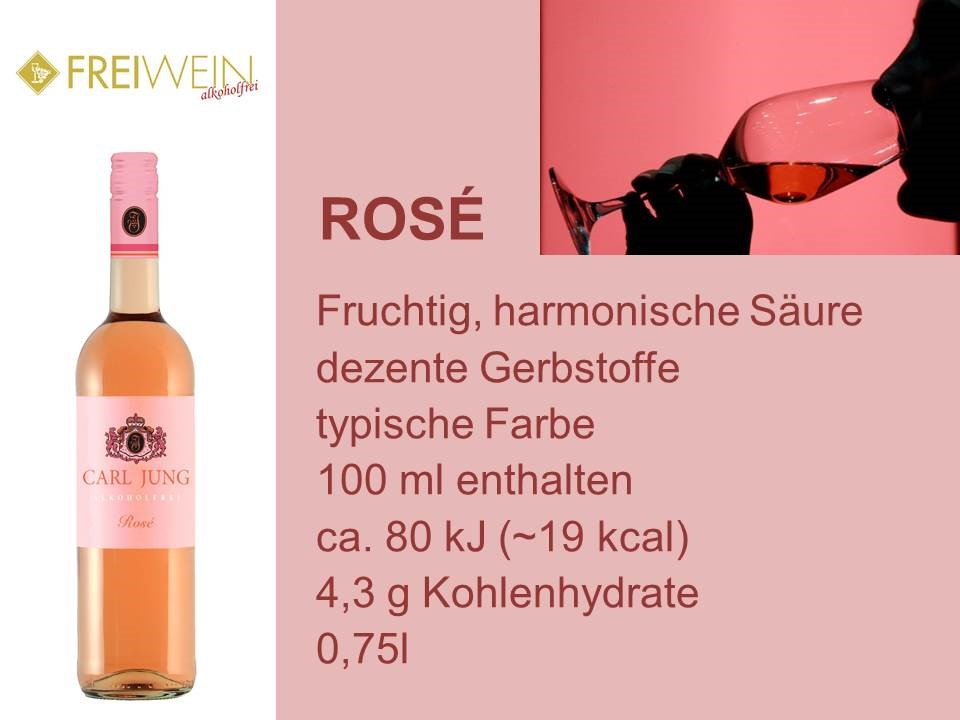 Alkoholfreier Weingenuss - Bernhard Huber Produkt-Beispiele Carl Jung ROSE Selektion VEGAN