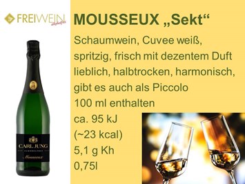 Alkoholfreier Weingenuss - Bernhard Huber Produkt-Beispiele Carl Jung MOUSSEUX VEGAN