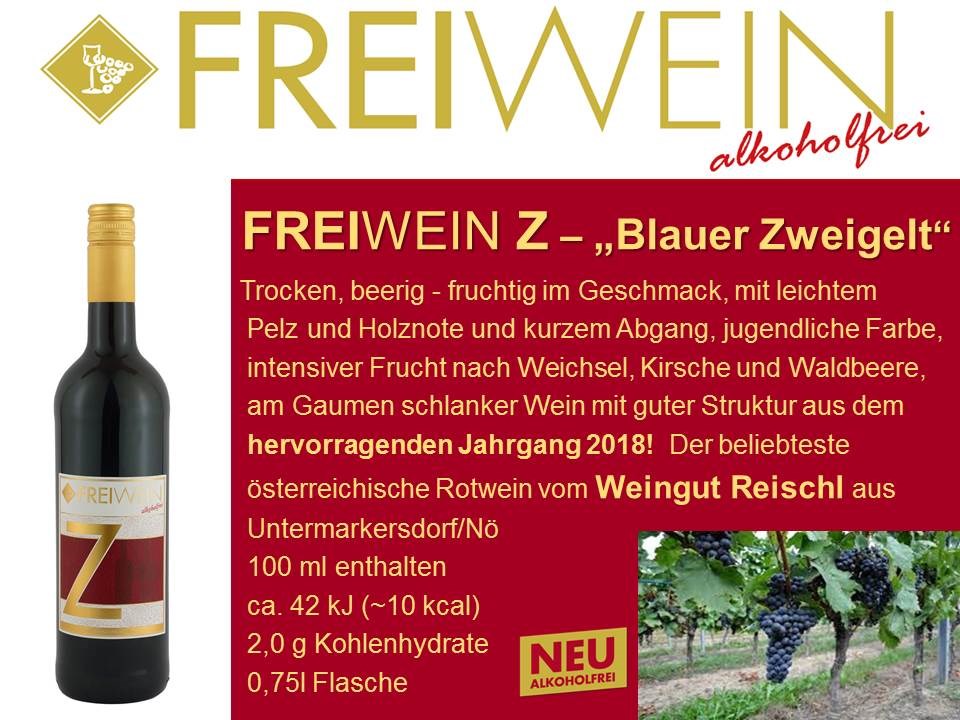 Alkoholfreier Weingenuss - Bernhard Huber Produkt-Beispiele FREIWEIN Z