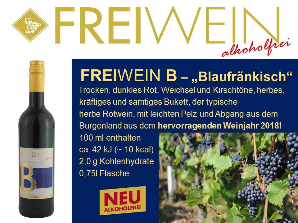 Alkoholfreier Weingenuss - Bernhard Huber Produkt-Beispiele FREIWEIN B
